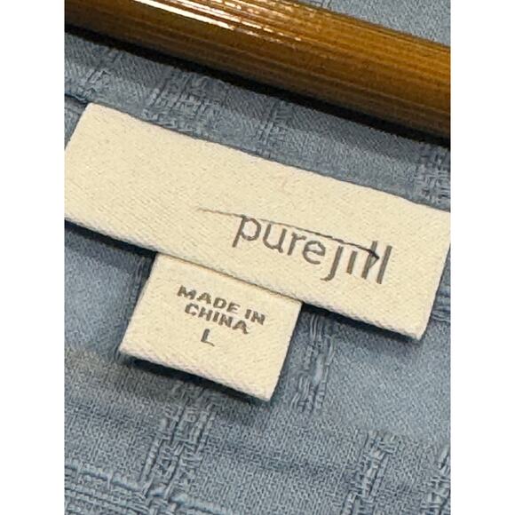 NEW J.Jill x Pure Jill Textured Boxy Blouse L Breeze Kimono Sleeve Boat Neck NWT - Picture 5 of 10